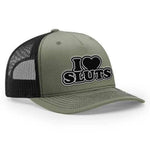I Love Sluts Classic Trucker Hat - Loden / Black