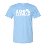 100% Lesbian Tee - Light Blue