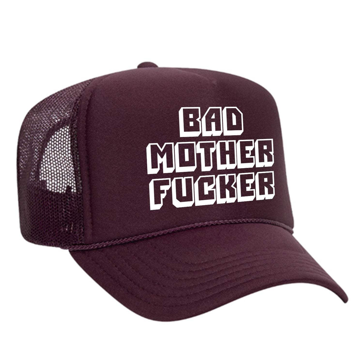 Bad M'Fer Foam Trucker Hat - Maroon