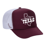 Choosin' Texas Foam Trucker Hat - Maroon / White