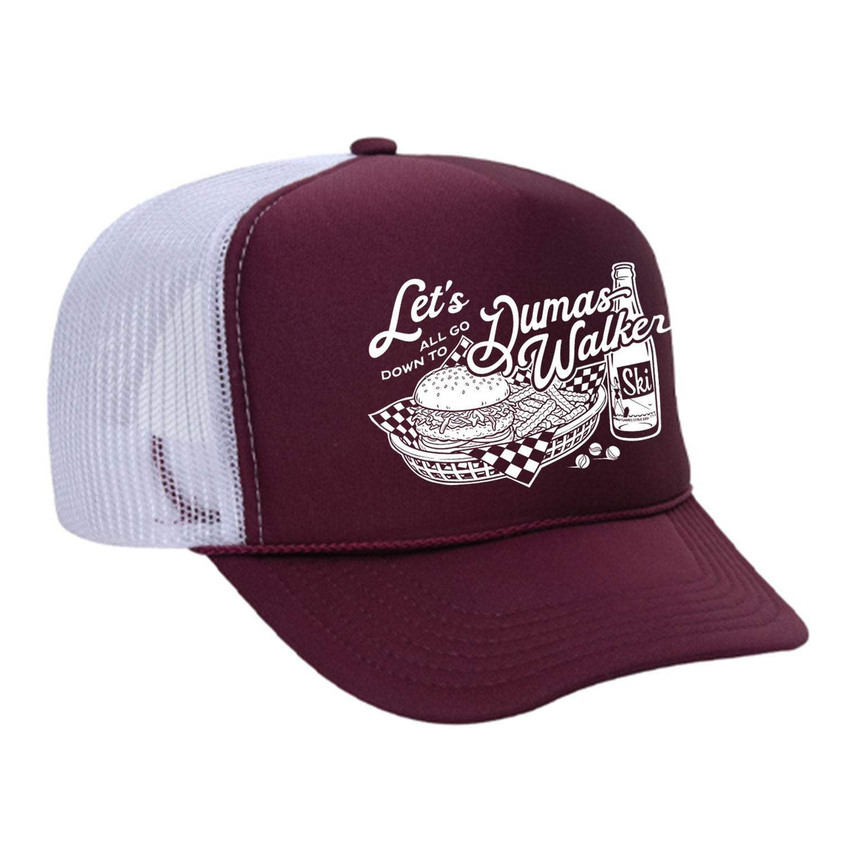 Dumas Walker Foam Trucker Hat - Maroon / White