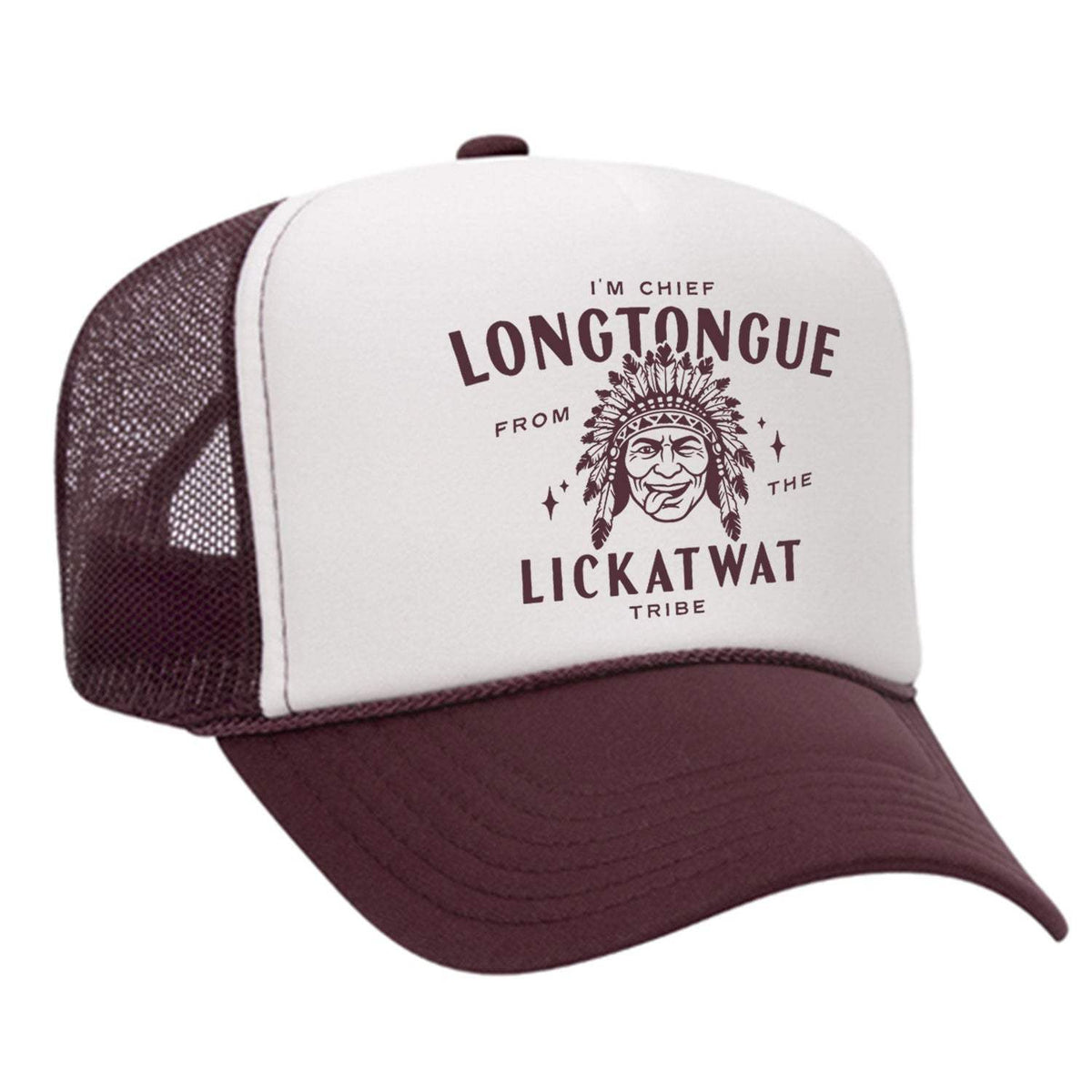 Chief Longtongue Foam Trucker Hat - Maroon / White