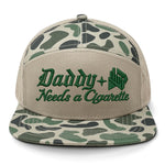 Daddy Needs A Cig Embroidered 7 Panel Hat