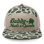 Daddy Needs A Cig Embroidered 7 Panel Hat - Marsh