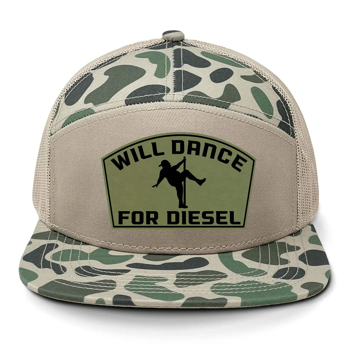 Will Dance For Diesel 7 Panel Hat - Marsh