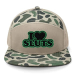 I Love Sluts 7 Panel Hat - Marsh