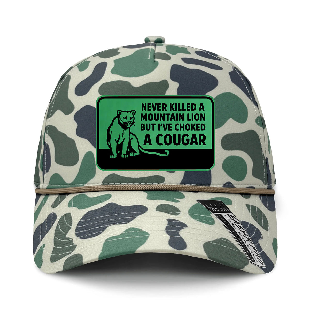Choked A Cougar Performance Leather Patch Hat