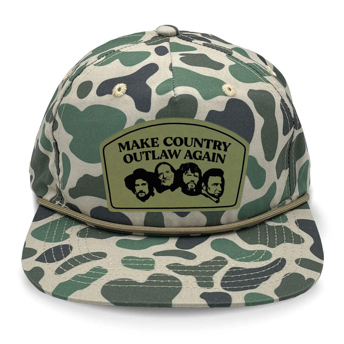 Make Country Outlaw Again Flat Bill Rope - Marsh