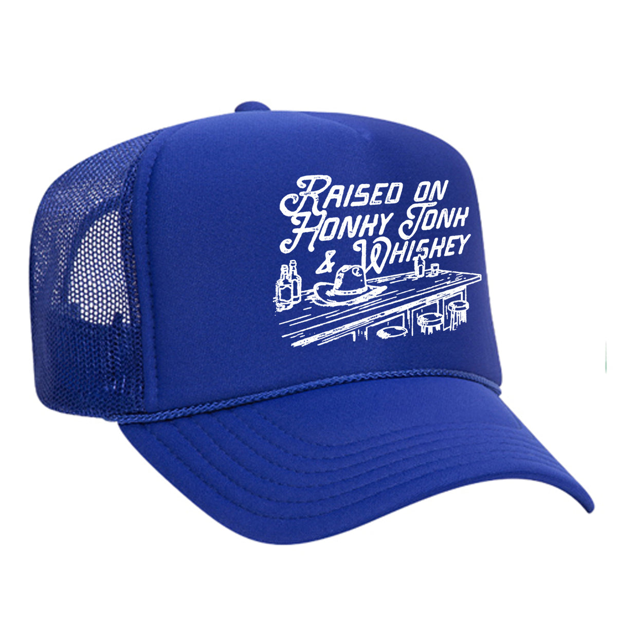 Raised On Honky Tonk & Whiskey Foam Trucker Hat