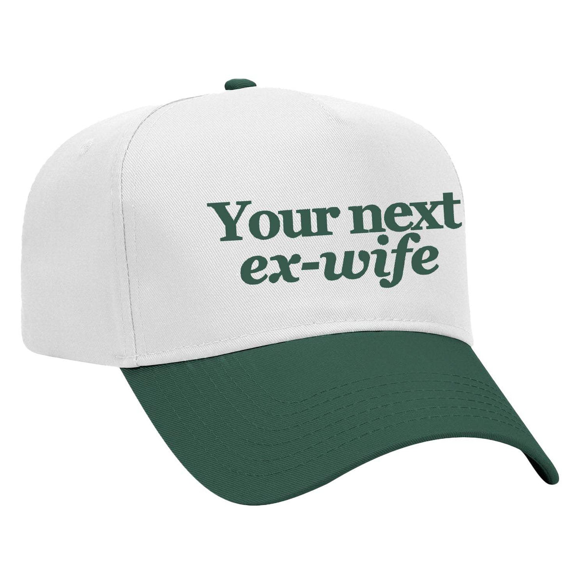 Your Next Ex-Wife Embroidered Hat - White / Green
