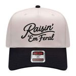 Raisin' 'Em Feral Embroidered Hat - Natural / Black