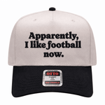 Apparently, I Like Football Embroidered Hat - Natural / Black