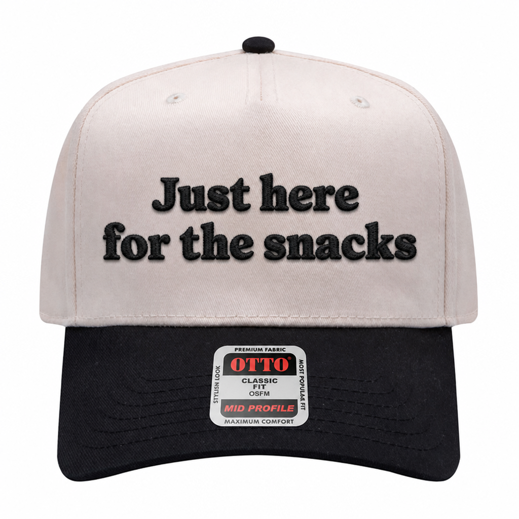 Just Here For The Snacks Embroidered Hat