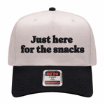 Just Here For The Snacks Embroidered Hat - Natural / Black