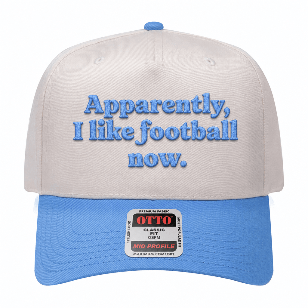Apparently, I Like Football Embroidered Hat - Natural / Colorado / Blue