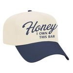 Honey I Own This Bar Embroidered Hat - Natural / Navy