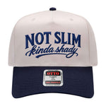 Not Slim Kinda Shady Embroidered Hat - Natural / Navy