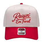 Raisin' 'Em Feral Embroidered Hat - Natural / Red