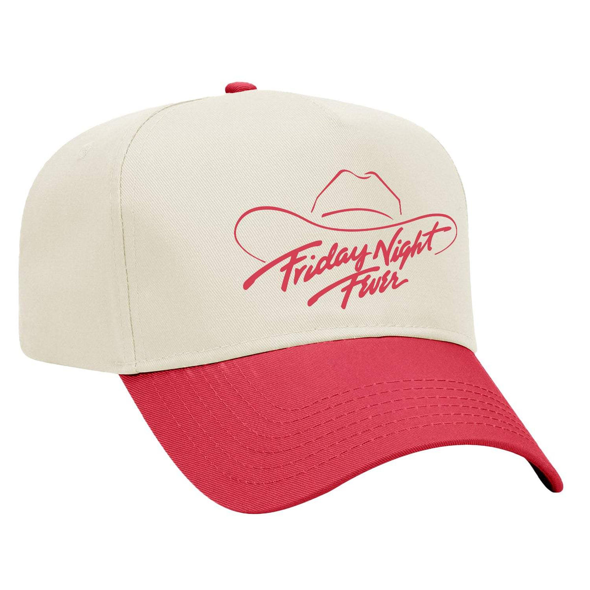 Friday Night Fever Two Tone Hat - Natural / Red