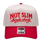 Not Slim Kinda Shady Embroidered Hat - Natural / Red