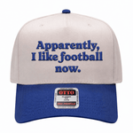 Apparently, I Like Football Embroidered Hat - Natural / Royal