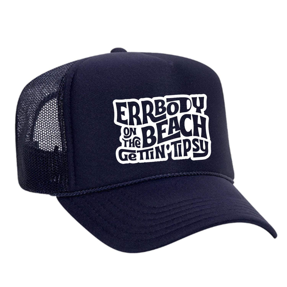 Errbody On The Beach Gettin' Tipsy Foam Trucker Hat - Navy