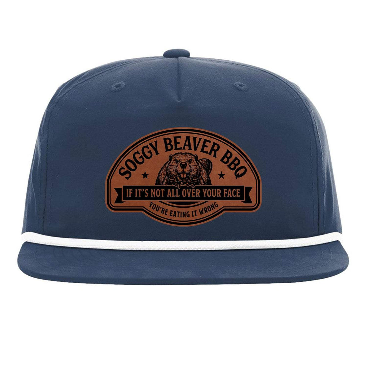 Soggy Beaver BBQ Flat Bill Rope - Navy