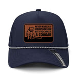 Choked A Cougar Performance Leather Patch Hat - Navy