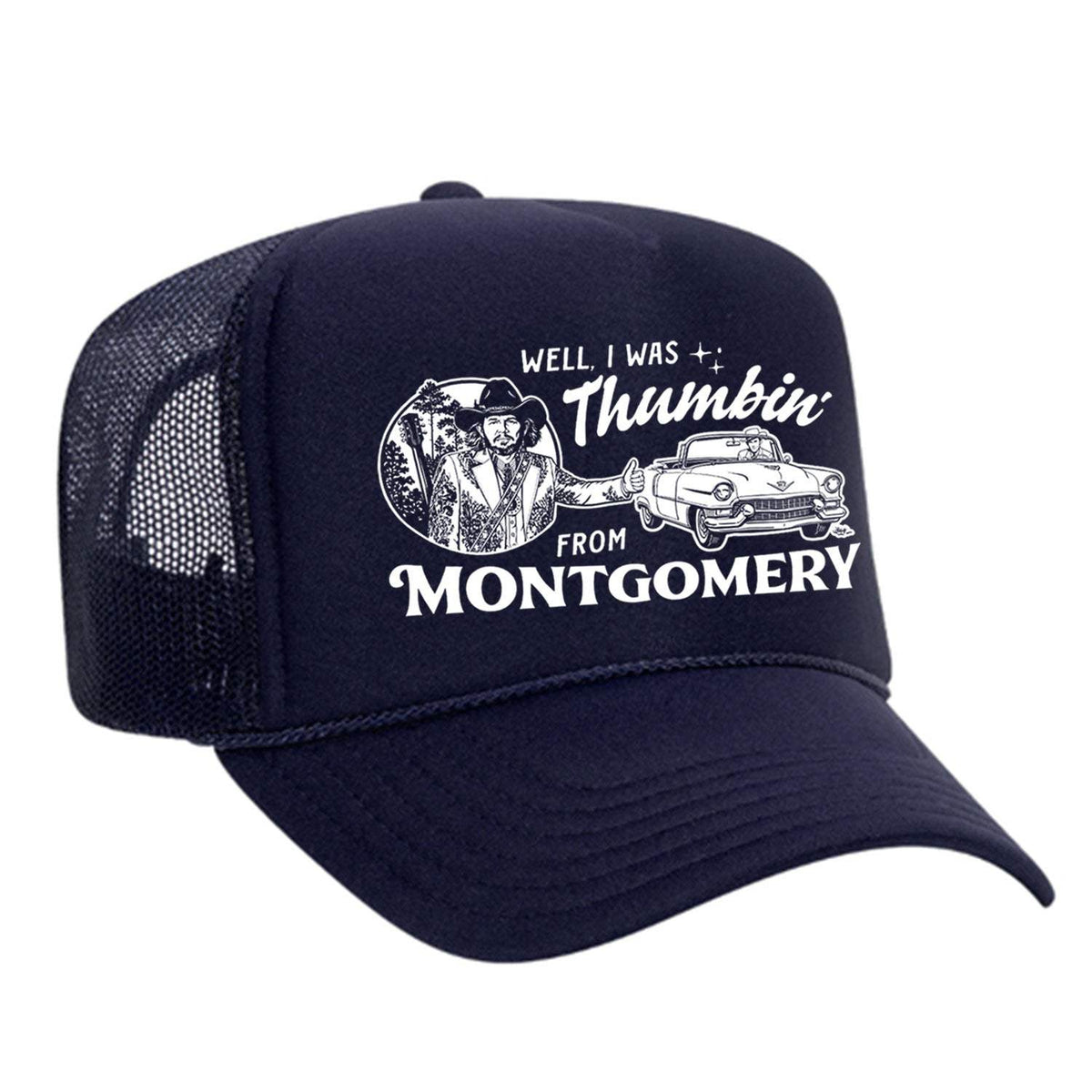 Thumbin' From Montgomery Foam Trucker Hat - Navy