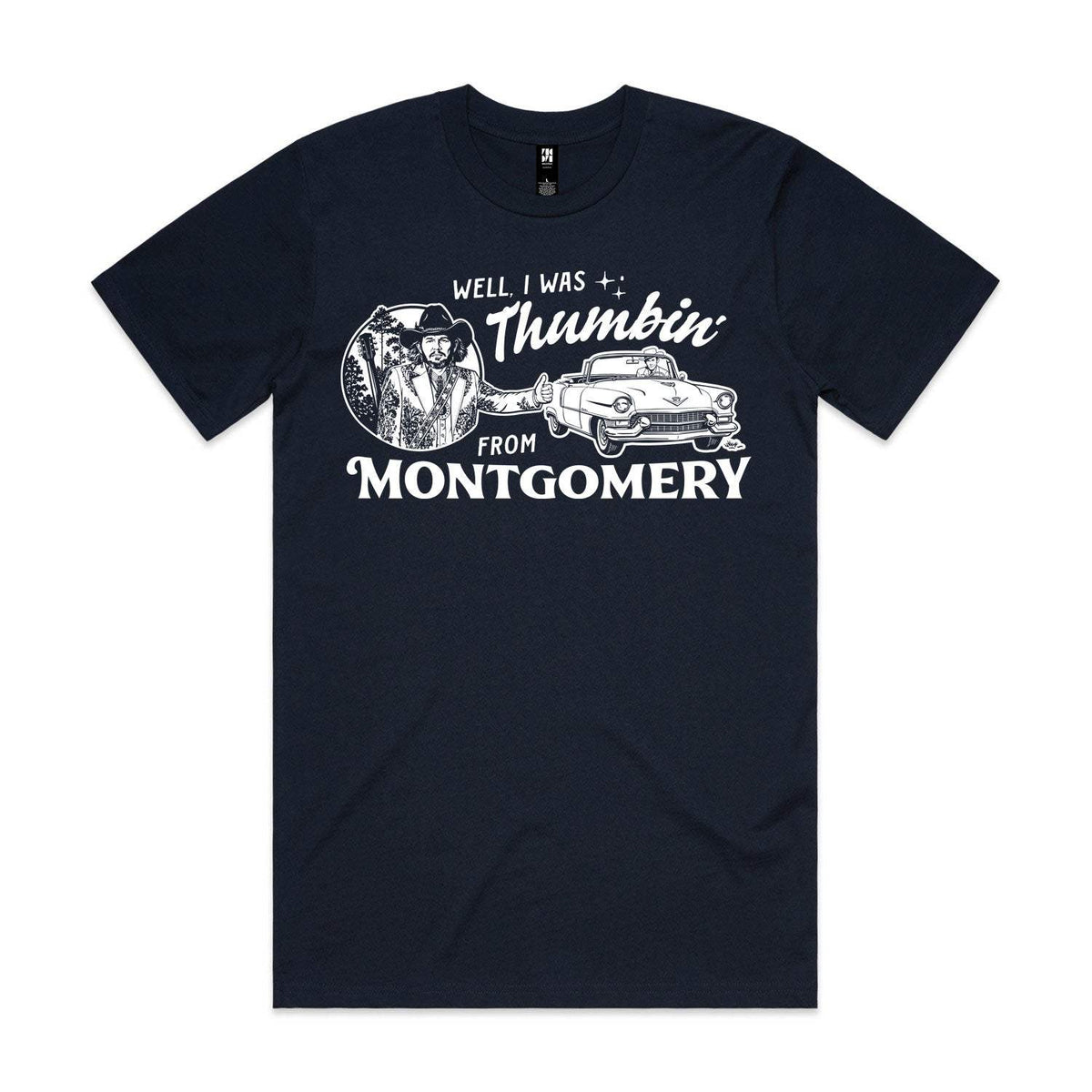 Thumbin' From Montgomery Premium Tee - Navy