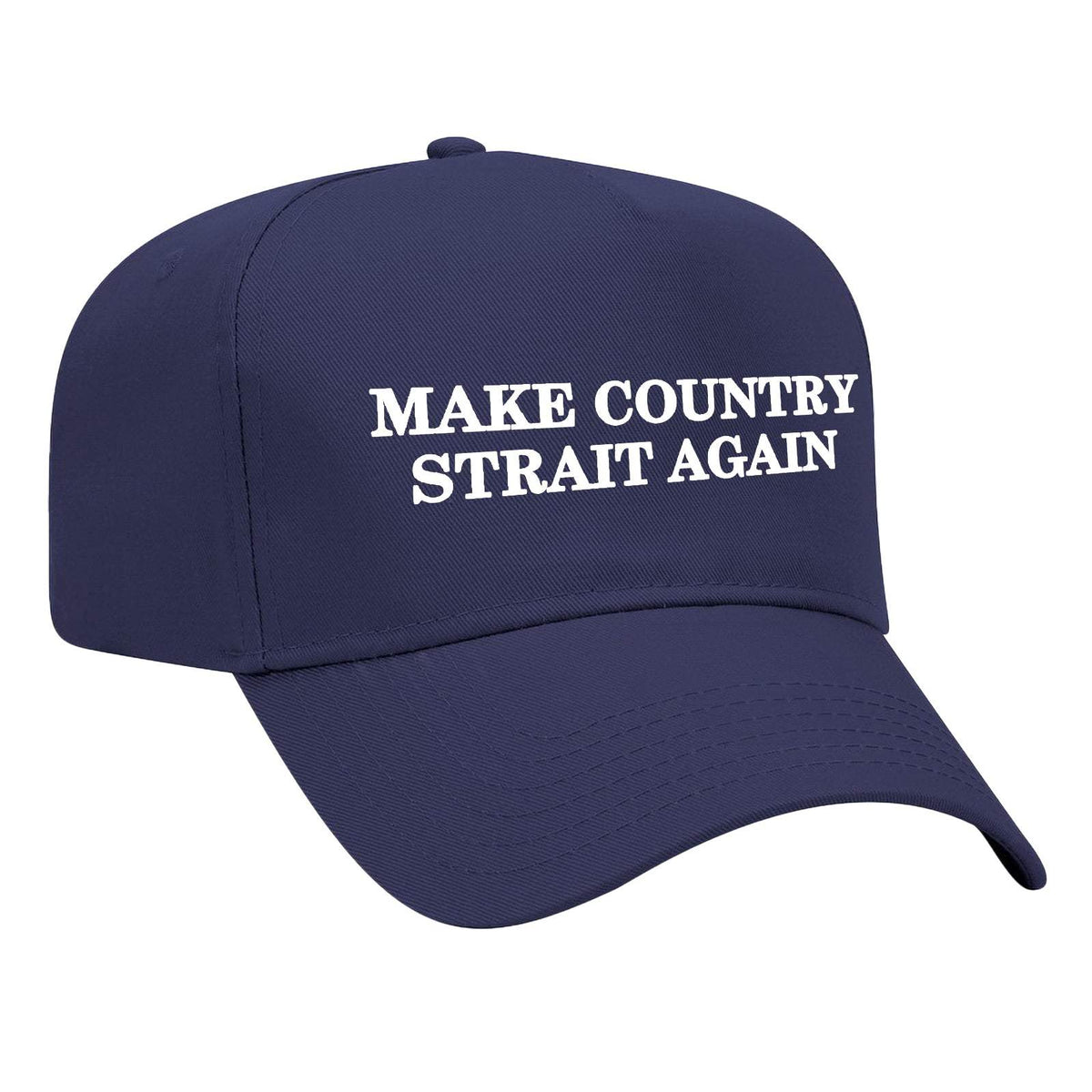 Make Country Strait Again Embroidered Mid-Profile Hat - Navy