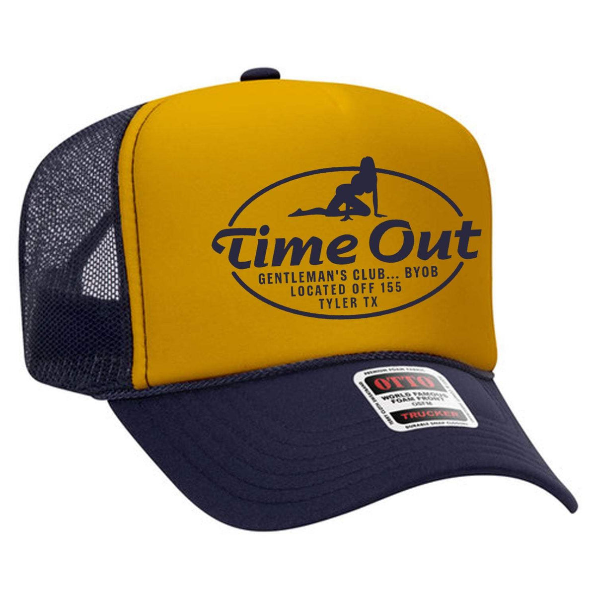 Time Out Gentleman's Club Foam Trucker Hat Limited Edition - Navy / Gold