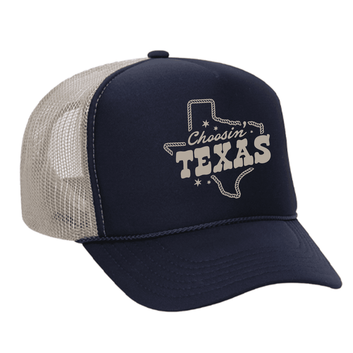 Choosin' Texas Foam Trucker Hat - Navy / Khaki