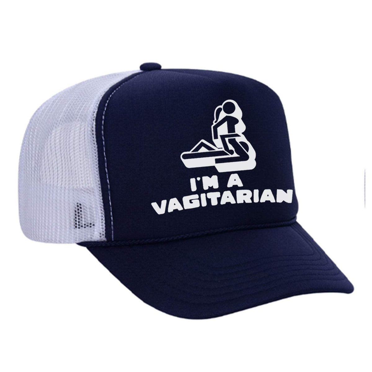 I'm A Vagitarian Foam Trucker Hat - Navy / White
