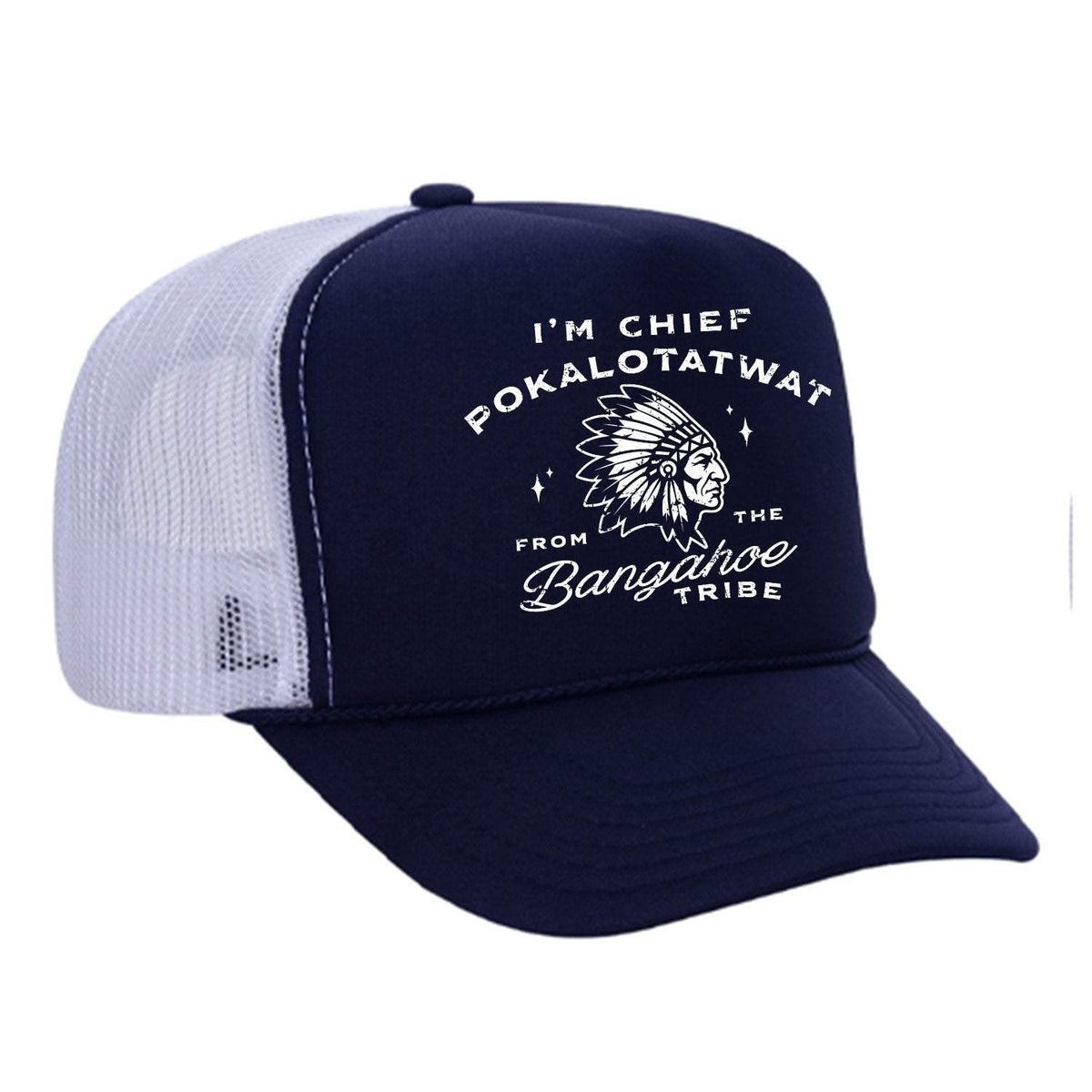 Chief Pokalotatwat Foam Trucker Hat - Navy / White