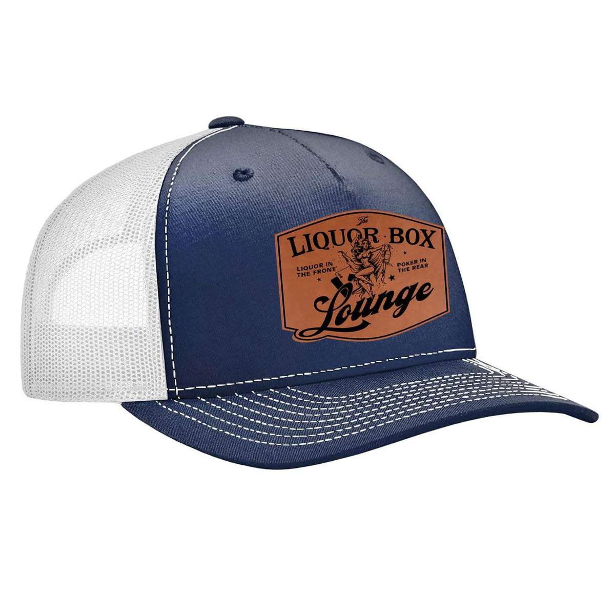 The Liquor Box Lounge Classic Trucker Hat - Navy / White