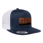 Choked A Cougar Flat Bill Leather Patch Hat