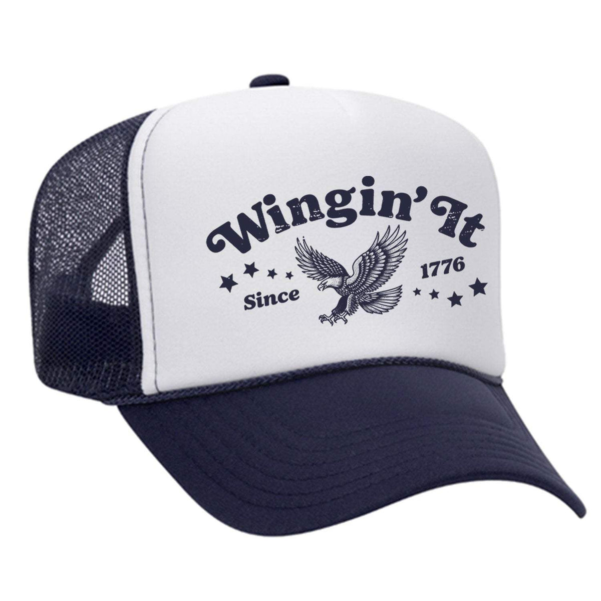 Wingin' It Foam Trucker Hat - Navy / White