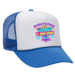 Pontoons and High Noons Foam Trucker Hat - Neon Blue / White