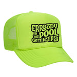 Errbody In The Pool Gettin' Tipsy Foam Trucker Hat - Neon Green