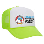 How Many Licks Foam Trucker Hat - Neon Green / White