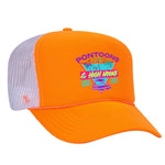 Pontoons and High Noons Foam Trucker Hat - Neon Orange / White