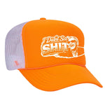 I Didn't See Sh!t Foam Trucker Hat - Neon Orange / White