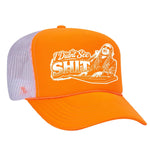 I Didn't See Sh!t Foam Trucker Hat - Neon Orange / White
