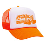 I Didn't See Sh!t Foam Trucker Hat - Neon Orange / White