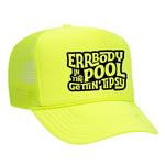 Errbody In The Pool Gettin' Tipsy Foam Trucker Hat - Neon Yellow