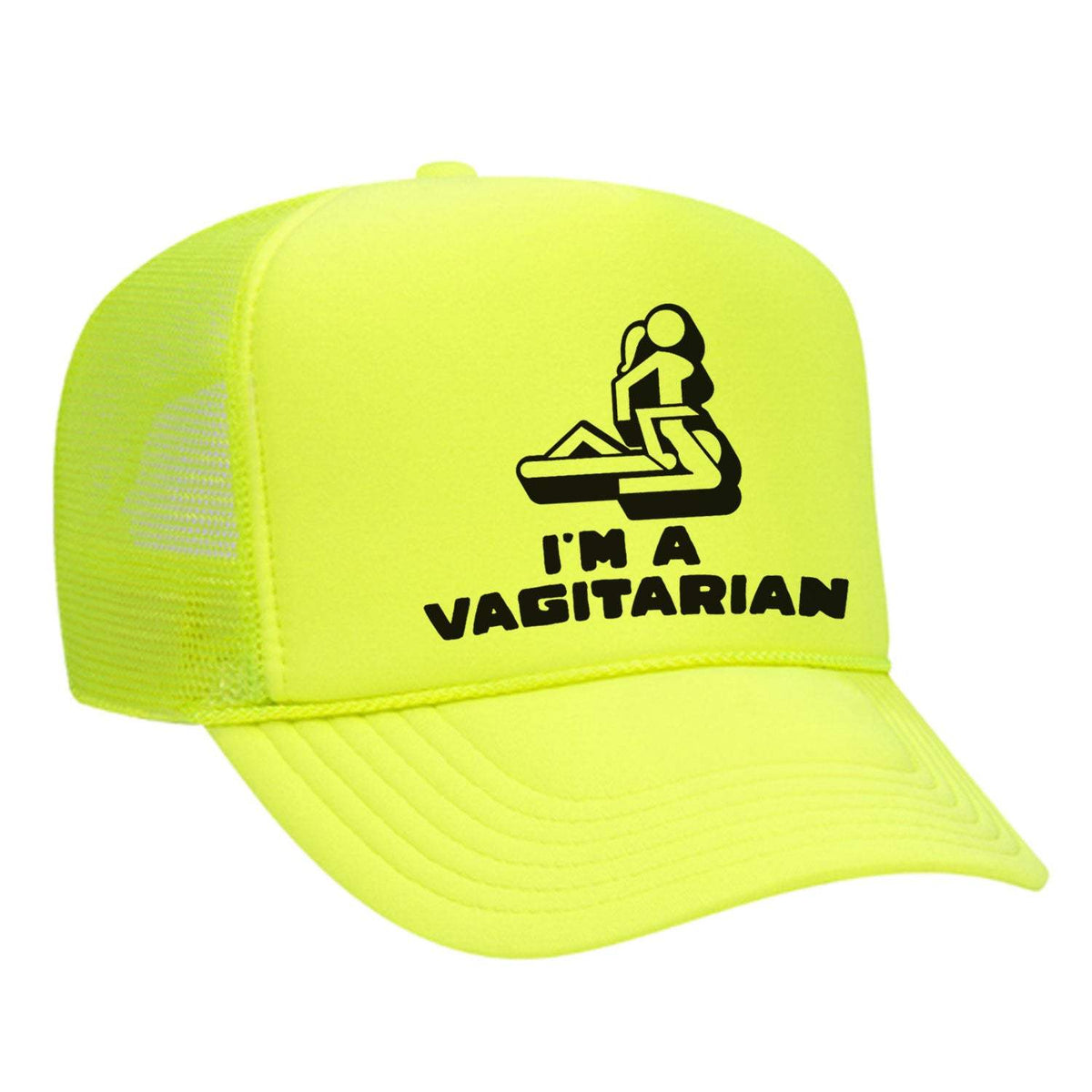 I'm A Vagitarian Foam Trucker Hat - Neon Yellow