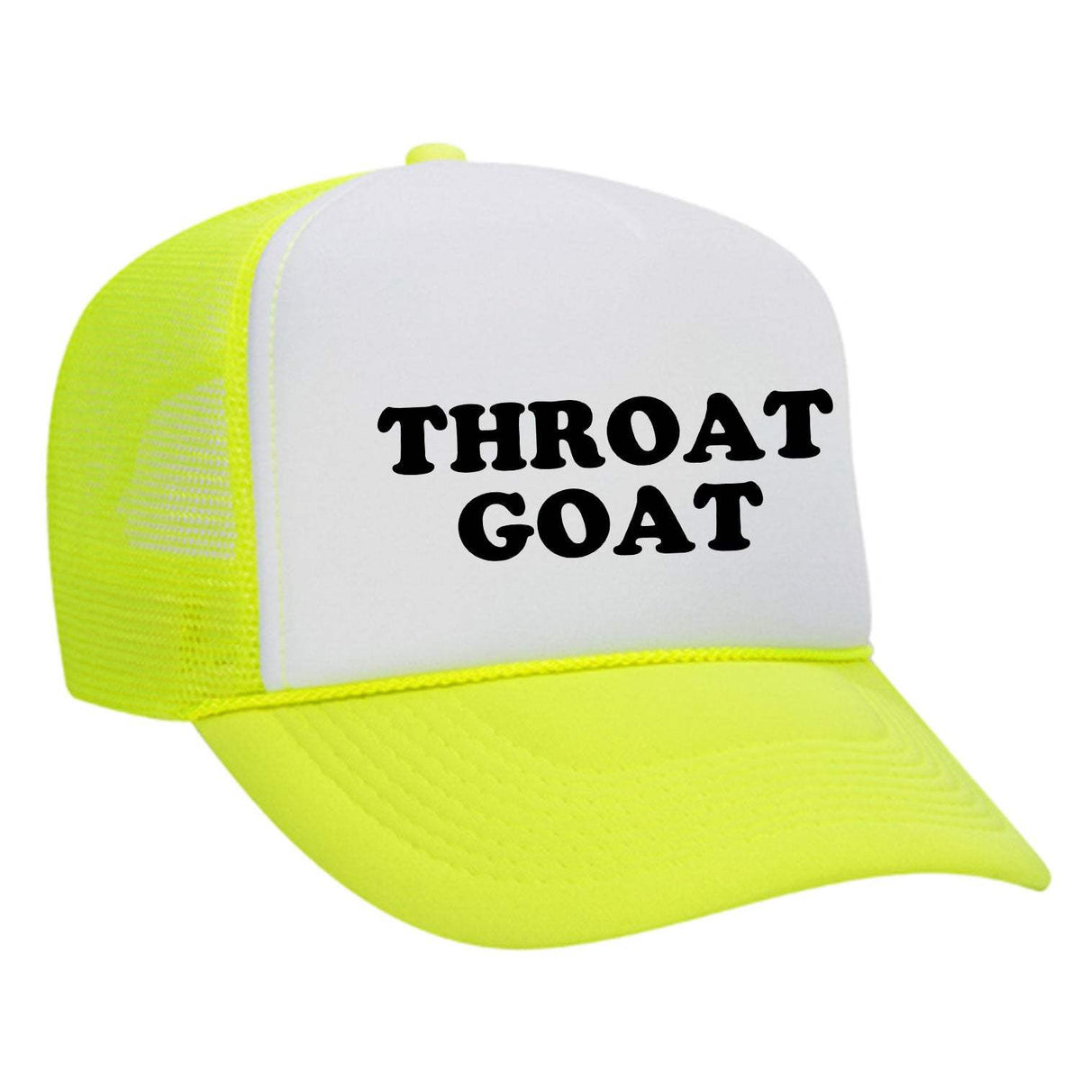 Throat Goat Foam Trucker Hat - Neon Yellow / White