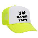 I Love Camel Toes Foam Trucker Hat - Neon Yellow / White