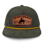 I'm NoCowboy Flat Bill Rope Leather Patch Hat